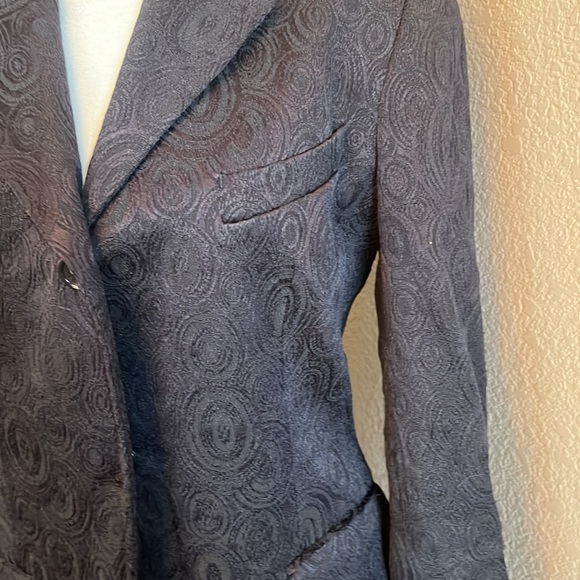 *Banana Republic - size 8 - Black long coat with pattern detail - Picture 3 of 6